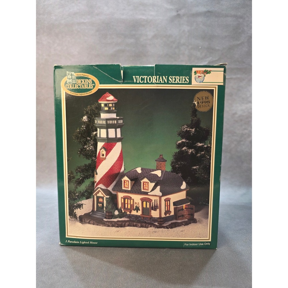 Dickens Collectables Victorian Series 1998 Porcelain Lighted Lighthouse Village